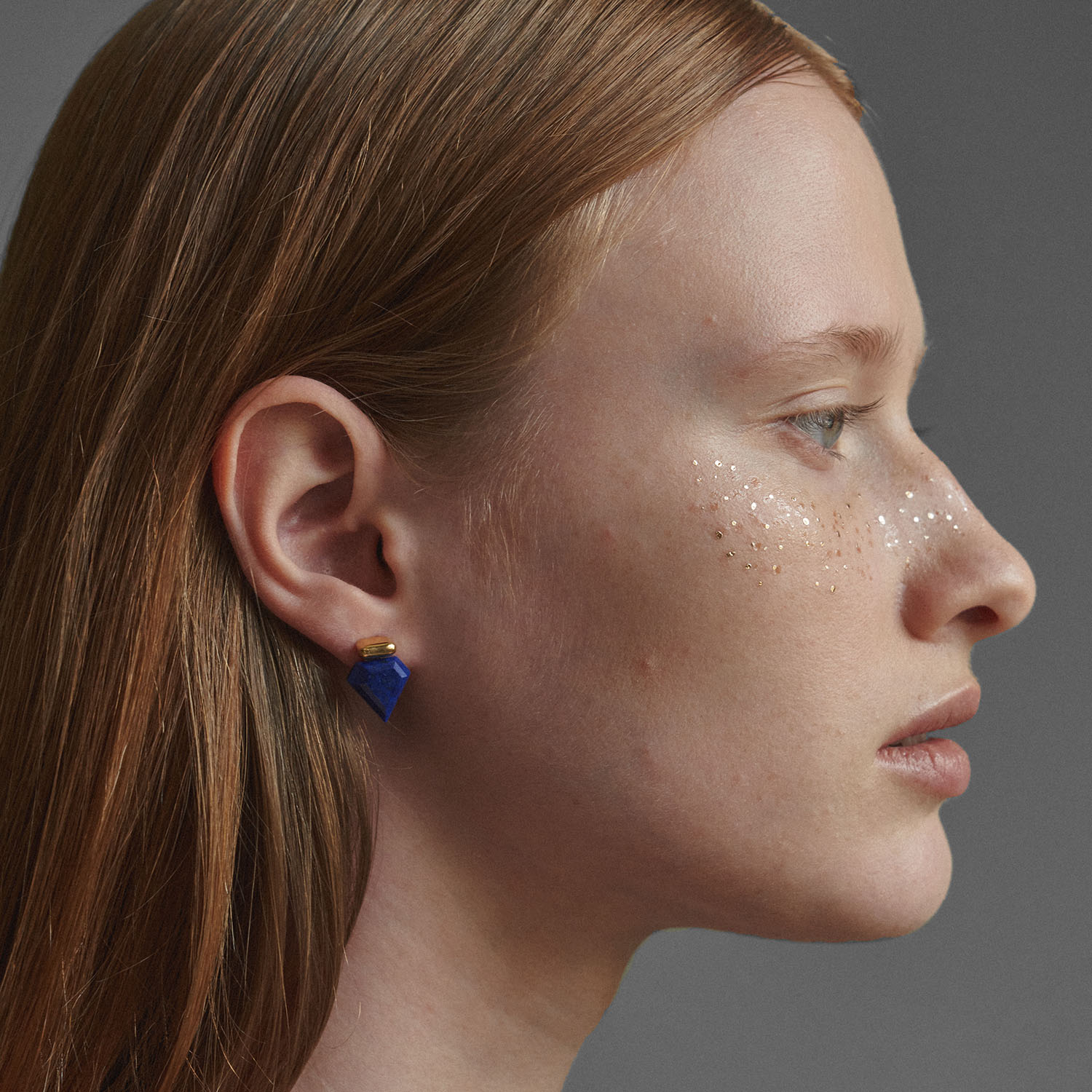 Penta blue earring