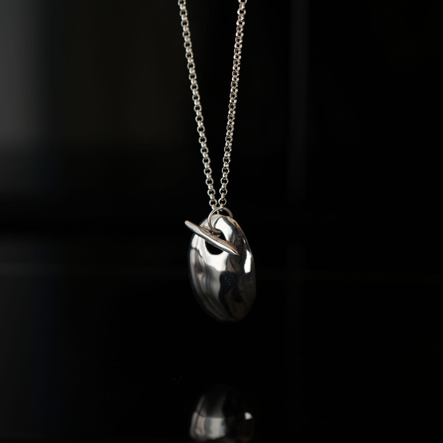 silver bowl necklace