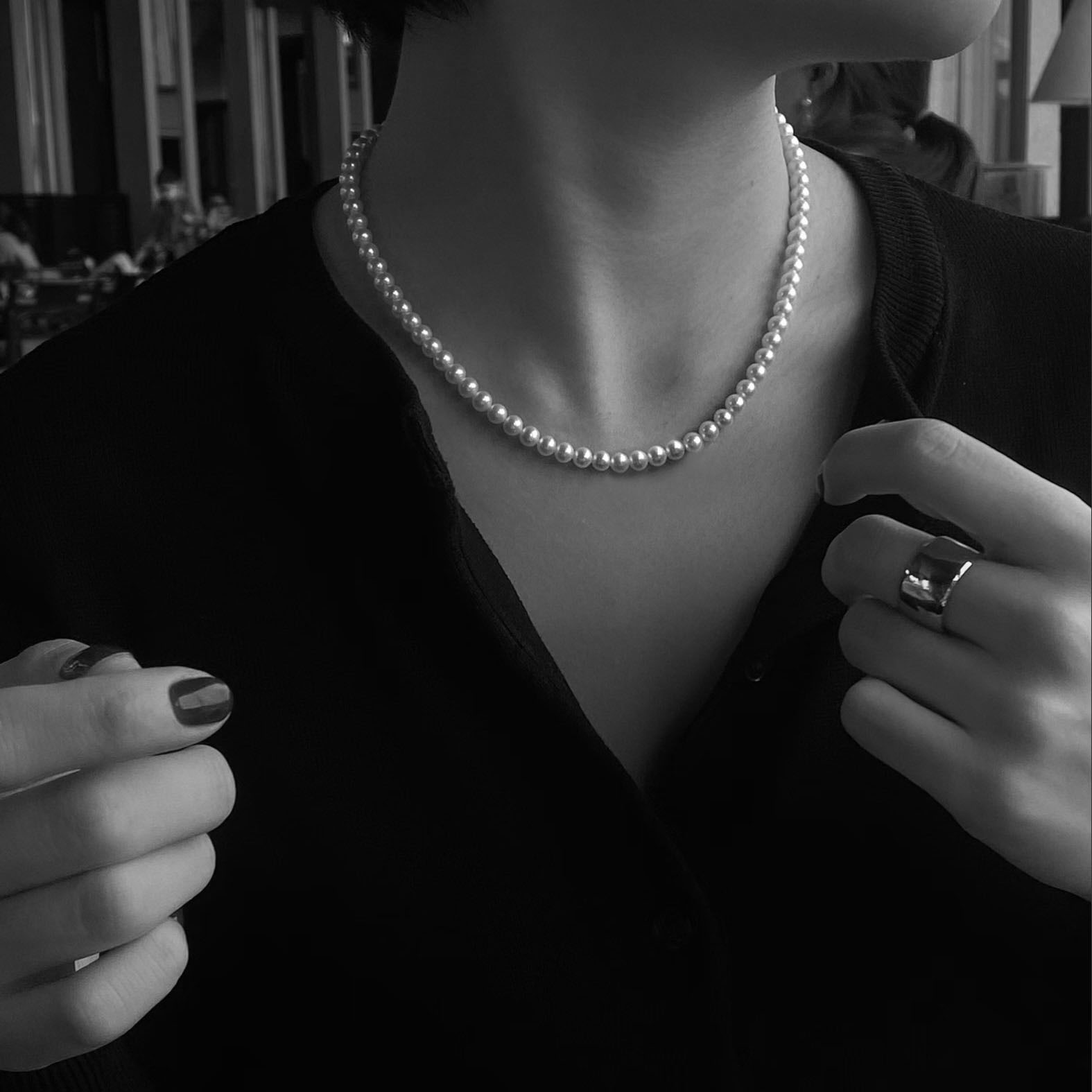 [한정수량] classic pearl necklace 5.5mm